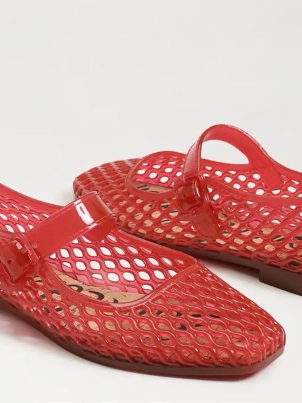 Sam Edelman Red Michaela Jelly Mary Jane Flat sz 8 EUC
